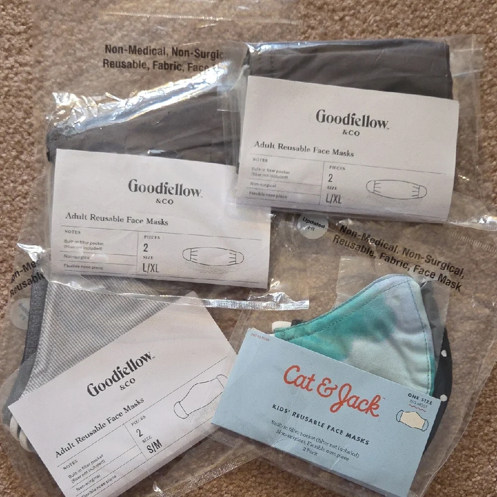 Goodfellow & Co Gray And Cat & Jack 8 Reusable Face Masks